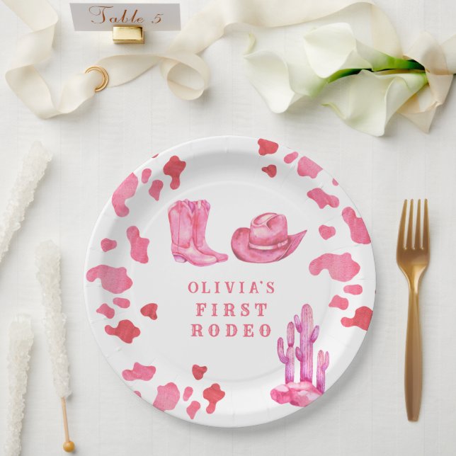 Assiettes En Carton Cowgirl Western Premier Rodéo fête d'anniversaire (Mariage)