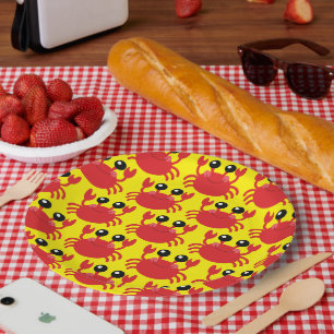 Assiettes En Carton Crabe Anniversaire Soirée Cartoon Enfants