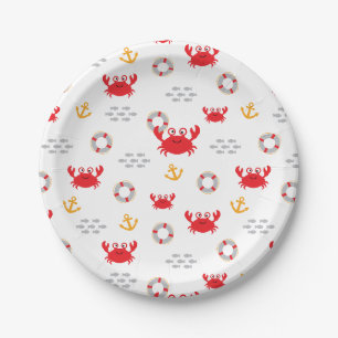 Assiettes En Carton Crabe avec Lifebuoy
