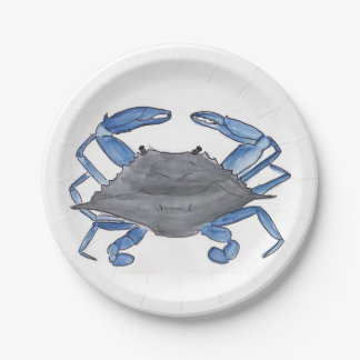 Assiettes En Carton Crabe bleu