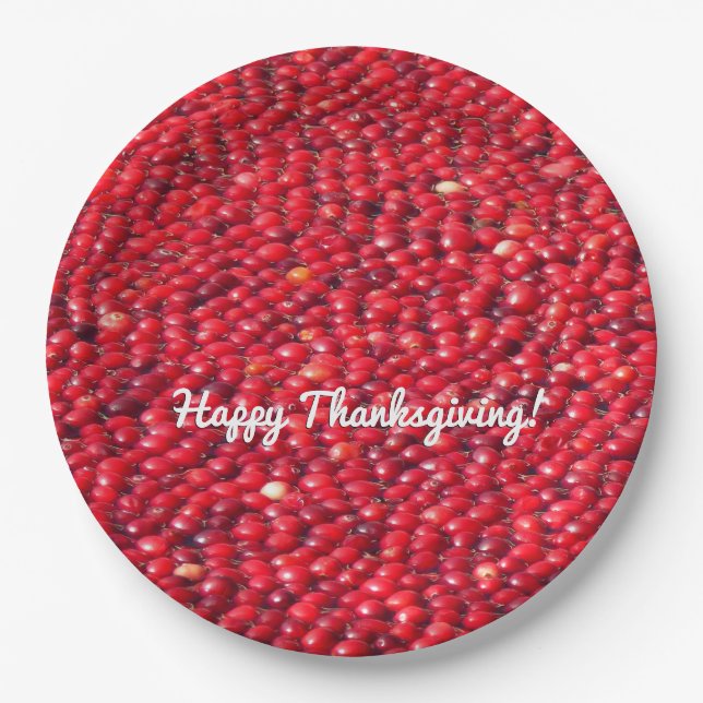 Assiettes En Carton Cranberries Festive Rouge (Devant)