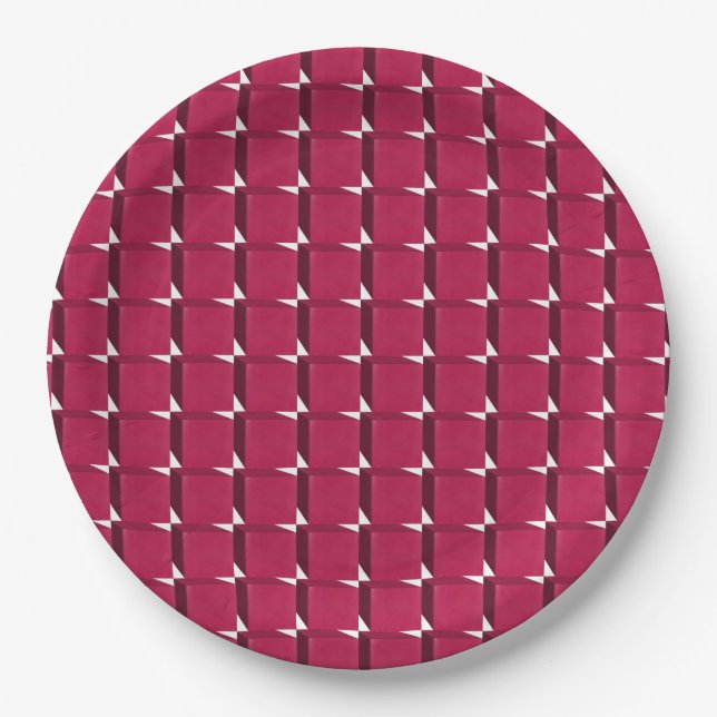 Assiettes En Carton Cranberry Cubes (Devant)