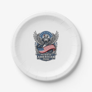 Assiettes En Carton Crâne de serpent patriotique Liberté Bête Hybride 