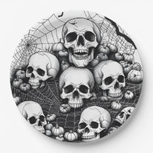 Crânes humains éffrayants Araignées Cobwebs Bats H