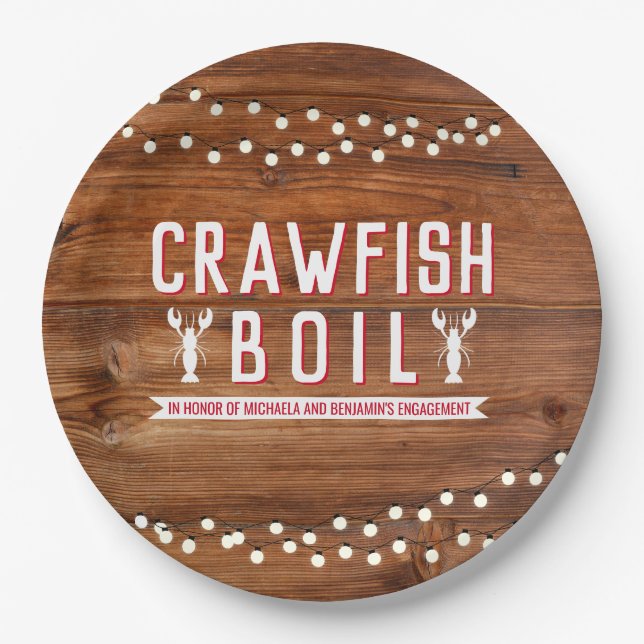 Assiettes En Carton Crawfish Boil Couples Russe Engagement Party (Devant)