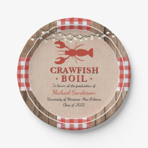 Assiettes En Carton Crawfish Boil Homard Rustic Graduation Party