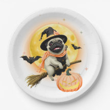 Crazy Happy Halloween Carlin chevauchant une chamb