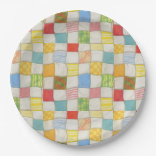 Assiettes En Carton Crazy Quilt Papier rond 9"