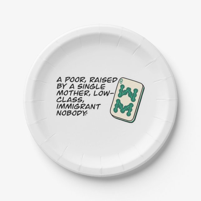 Assiettes En Carton Crazy Rich Asians Mahjong scène citation Classic (Devant)