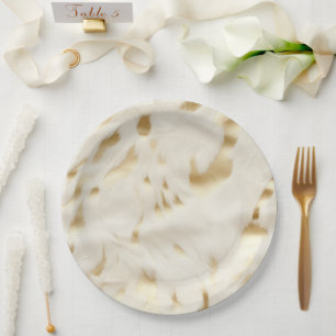 Assiettes En Carton Cream Gold Cowhide Animal