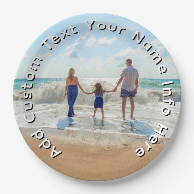 Assiettes En Carton Create Your Own Photo Paper Plates Custom Text (Devant)