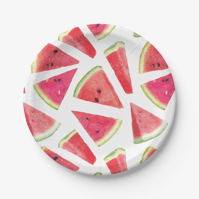 Assiettes En Carton Création de Motif de pastèque 2 (Devant)