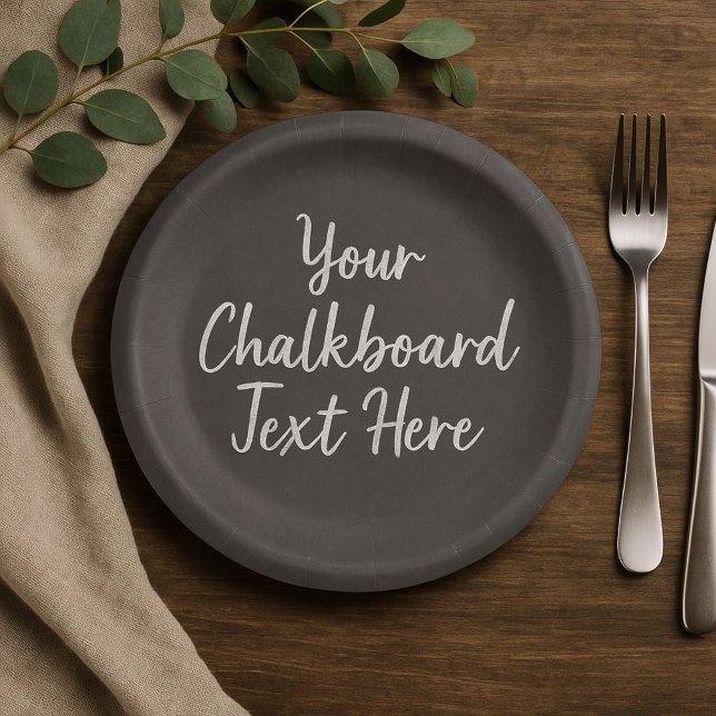 Assiettes En Carton Créer votre propre tableau noir de texte personnal (Créateur téléchargé)