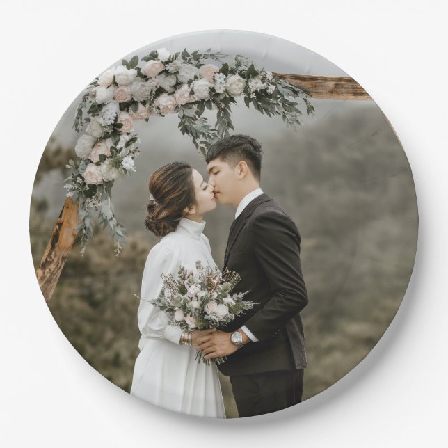 Assiettes En Carton Créez votre propre Mariage Photo Couple (Devant)