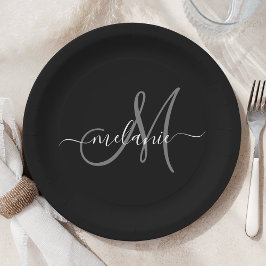 Assiettes En Carton Créez Votre Propre Monogramme Personnalisé Et Un S