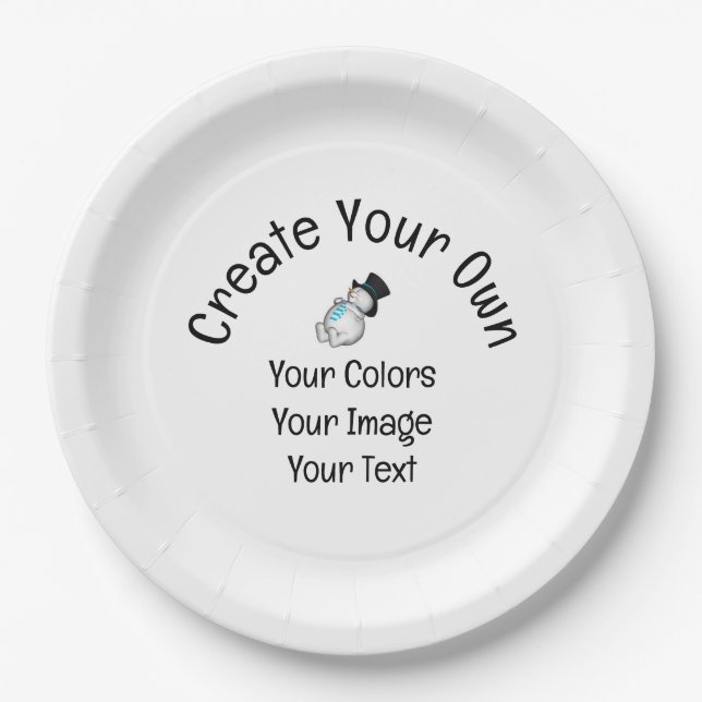 Assiettes En Carton Créez votre propre personnalisation (Devant)