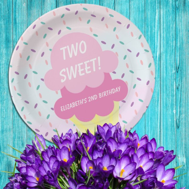 Assiettes En Carton Crème de glace 2ème anniversaire (Créateur téléchargé)