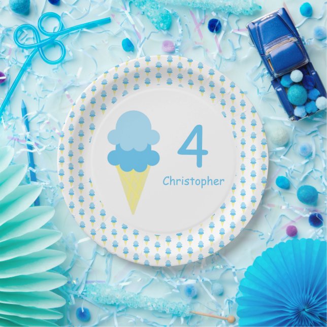 Assiettes En Carton Crème de glace Enfants d'été Anniversaire (Fête)