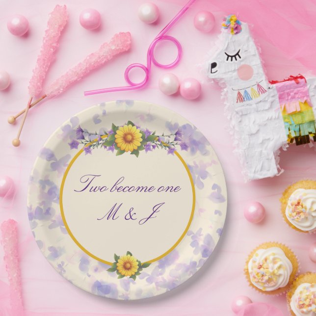 Assiettes En Carton Crème de mariage du jardin de printemps (Fête)
