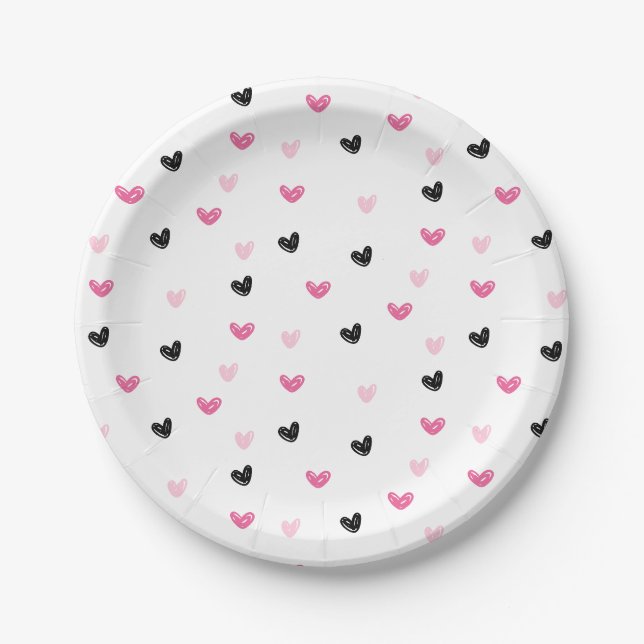 Assiettes En Carton Crème glacée Coeurs Scoop Anniversaire Plaque papi (Devant)
