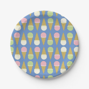 Assiettes En Carton Crème glacée Cone mignonne 1ère Plaques d'annivers