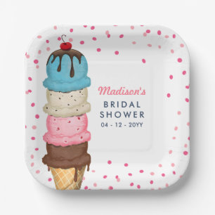 Assiettes En Carton Crème glacée d'été Fête des mariées moderne