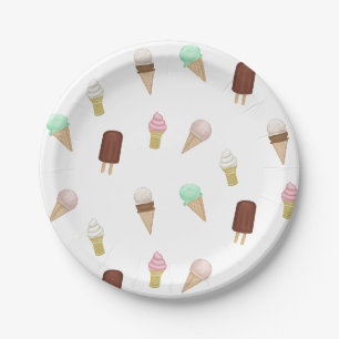 Assiettes En Carton Crème glacée Social Anniversaire Fête Crème glacée