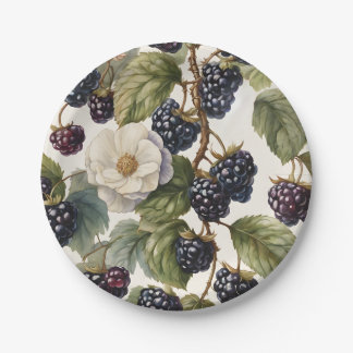 Assiettes En Carton Crème Regal Elegance Mûre & Fleurs