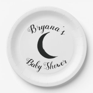 Assiettes En Carton Crescent noir Lune sombre Astrologie Zodiac Party