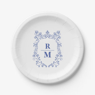 Assiettes En Carton Crest mariage personnalisé Monogramme
