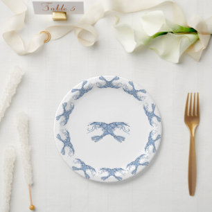 Assiettes En Carton Crevettes bleues crevettes Caisses Plaques de papi