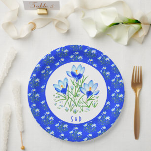 Assiettes En Carton Crocus bleus