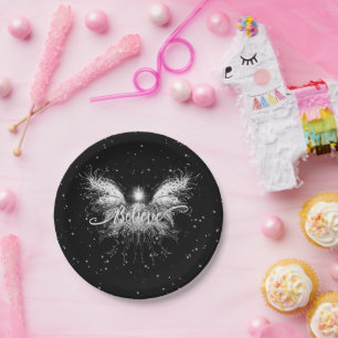 Assiettes En Carton Croire Fairy Starlight Imaginaire noir