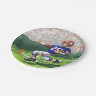 Assiettes En Carton Croisement de la ligne de but pour un touchdown