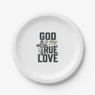 Assiettes En Carton Croix Chrétienne Dieu Est Mon Véritable Amour Vect