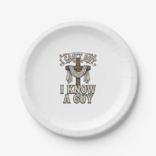 Assiettes En Carton Croix Chrétienne Je Connais un Mec Vintage Shirt