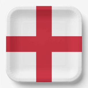Assiettes En Carton Croix de St George ~ Drapeau d'Angleterre