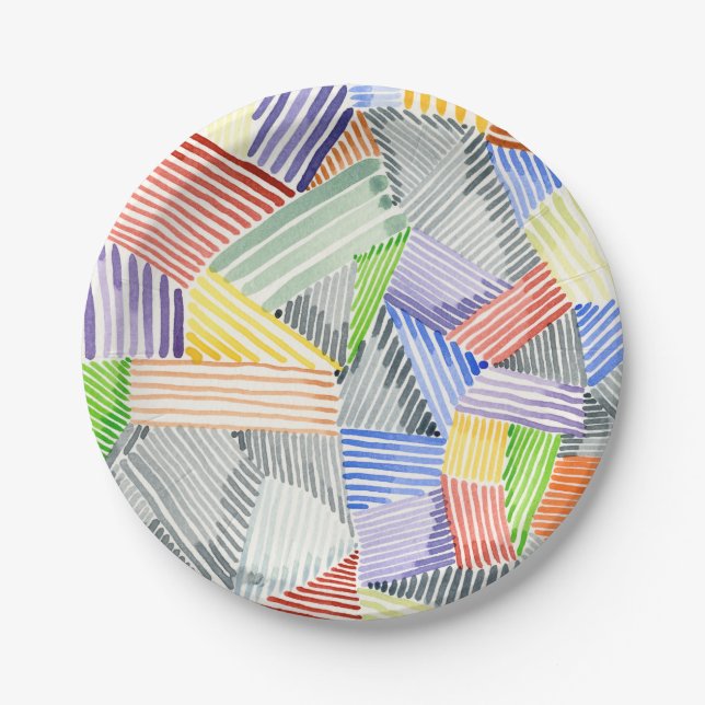 Assiettes En Carton Crosshatch Quilt I (Devant)