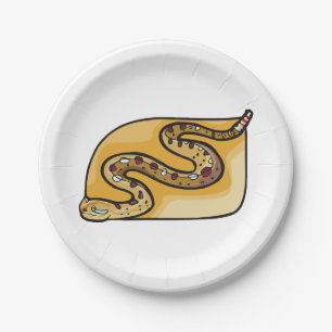 Assiettes En Carton Crotale enroulé Serpent Désert du Sud-Ouest