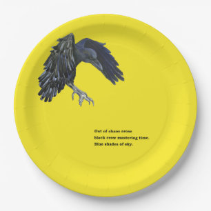 Assiettes En Carton Crow noir et Haiku
