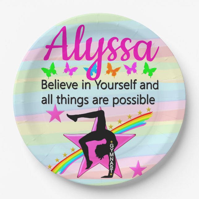 ASSIETTES EN CARTON CROYEZ EN VOUS-MÊME GYMNASTICS DESIGN (Devant)