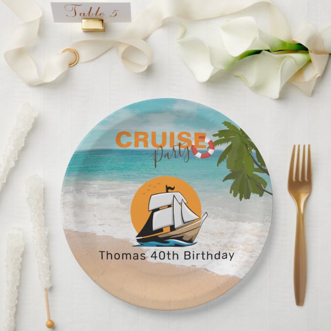 Assiettes En Carton Cruise Party 40 Birthday Party (Mariage)