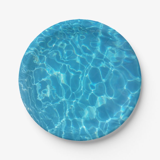 Assiettes En Carton Crystal Clear Sky Blue Pool Water (Devant)