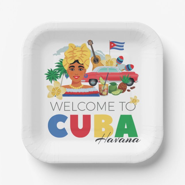 Assiettes En Carton Cuba (Recto)