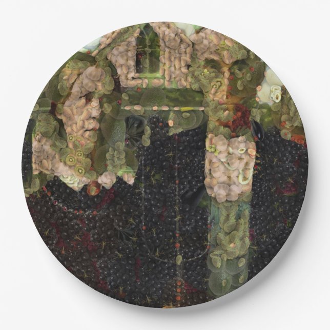 Assiettes En Carton Cuillère d'art gothique végétalien (Devant)