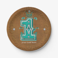 Cuir Brun Rustique Occidental et Diamants 1 Un