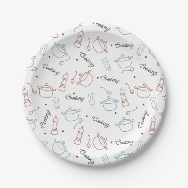Assiettes En Carton Cuisine bien avec Motif d'amour (Devant)