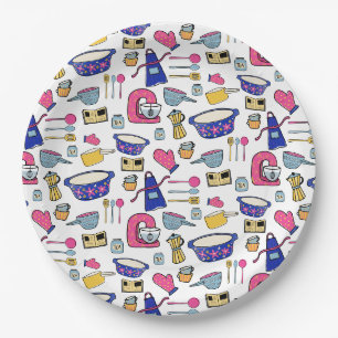 Assiettes En Carton Cuisine Lumineuse Ustensiles Chef Cake Baker
