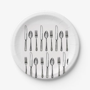 Assiettes En Carton Cuisses Fourches Cuillères Plaques de papier pour 