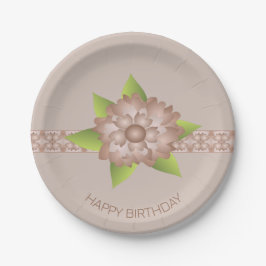 Assiettes En Carton Cuivre Brown Floral
